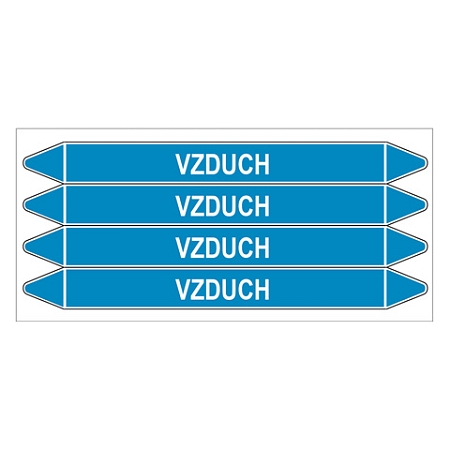 Značení potrubí, vzduch,4 ks, 250 × 26 mm